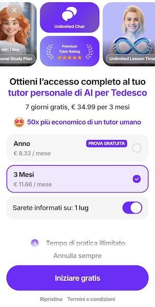 Prezzi Praktika IA lingue